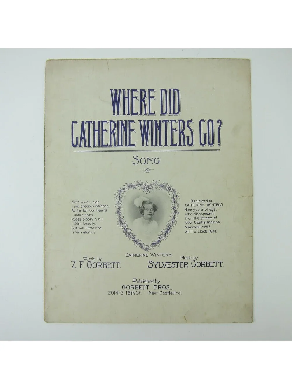 Where Did Catherine Winters Go? Gorbett Bros New Castle Indiana Antique 1914